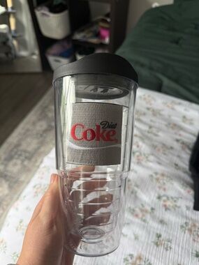 tervis Clear Travel Tumbler with Black Lid and Red Logo